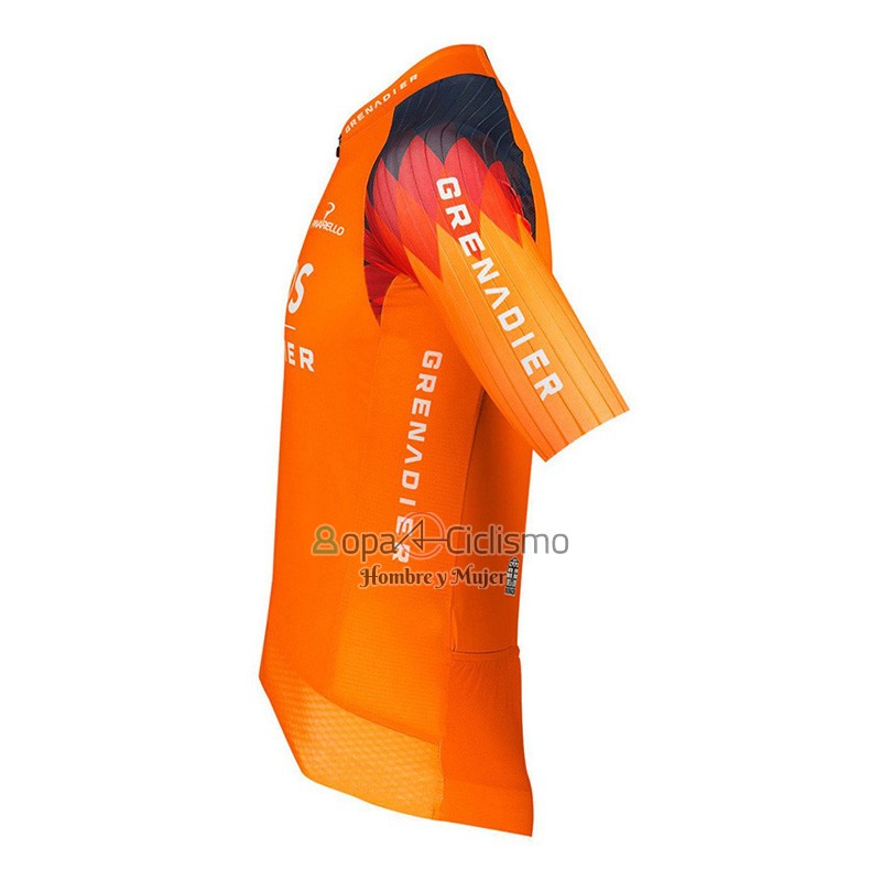 Ineos Grenadiers Ropa Ciclismo Culotte Corto 2023 Mangas Cortas Naranja